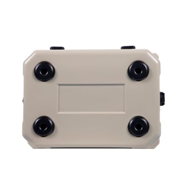 CAMP-ZERO 21 Quart Rotomolded Hard Cooler - Insulated Ice Chest with 4 Cup Holders - Bear-Proof Travel Ice Box for Beverage, Drink, BBQ, Fishing, Camping, Outdoor, Beige