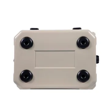 CAMP-ZERO 21 Quart Rotomolded Hard Cooler - Insulated Ice Chest with 4 Cup Holders - Bear-Proof Travel Ice Box for Beverage, Drink, BBQ, Fishing, Camping, Outdoor, Beige