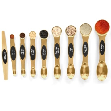 Dual-Sided Magnetic Measuring Spoons Set Stainless Steel