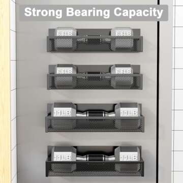 Aufworld Magnetic Spice Rack for Refrigerator, 4 Pack Magnetic Shelf, Fridge Magnet Organizer with Moveable 8 Hooks, Magnetic Fridge Shelf for Kitchen Organization and Storage (4 Pack)