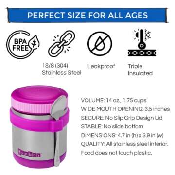 Yumbox Leak-Proof Food Jar, Triple Insulated, 14oz