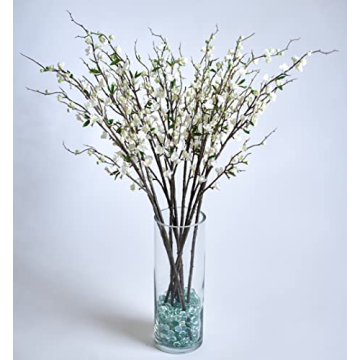 ITH Island2Hill Artificial 36 inches White 4-Piece (Photo is 8 Pieces) Cherry Blossom Flowers – Ta...