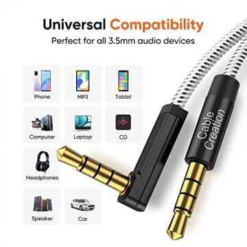 CableCreation 3.5mm TRRS Audio Cable - Right Angle