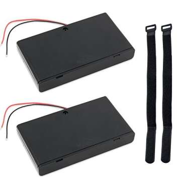 abcGoodefg 2 Pack 8 x 12V AA Battery Holder Case Box with Switch and Leads Wire Cover
