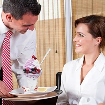 Set of 6 Glokers Glass Dessert Cups with Long Handle Spoons