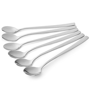 Set of 6 Glokers Glass Dessert Cups with Long Handle Spoons