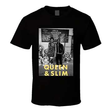 Queen and Slim Movie Romantic Drama Crime Film Fan T Shirt 2XL Black