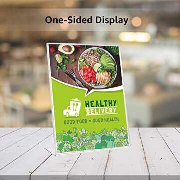 Clear Acrylic Slant Back Sign Holder 2-Pack for Displays