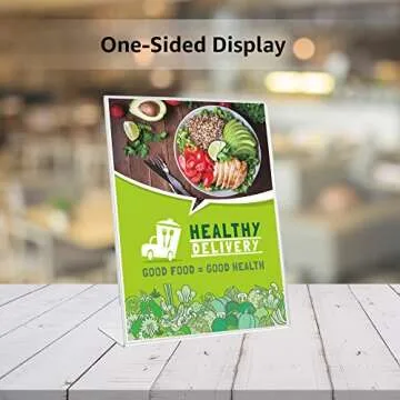 Clear Acrylic Slant Back Sign Holder 2-Pack for Displays