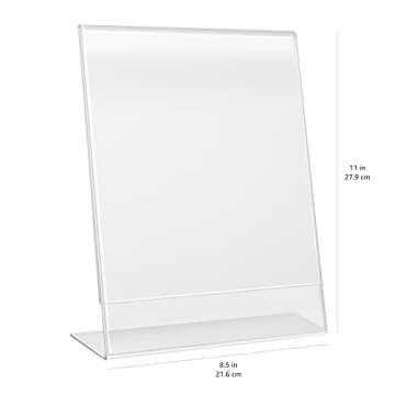 Clear Acrylic Slant Back Sign Holder 2-Pack for Displays