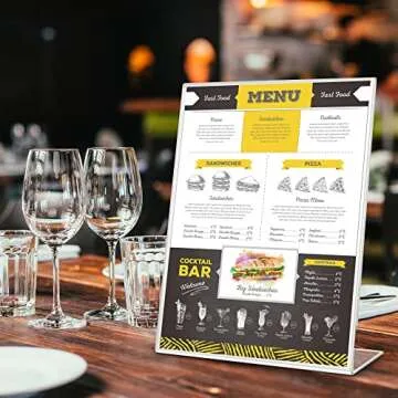 Clear Acrylic Slant Back Sign Holder 2-Pack for Displays