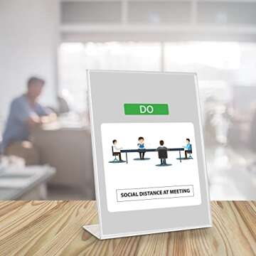 Clear Acrylic Slant Back Sign Holder 2-Pack for Displays