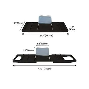 Bathtub Tray Bathtub Shelf Extendable Bathtub Shelf with Bamboo Bookshelf and soap Tray 1 or 2 Person Bath and Bed Tray