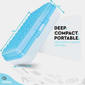 Enday Blue Pencil Box – Durable Organizer for School Supplies