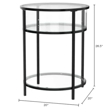 D'Eco Round Terrarium End Table - Perfect for Plant Lovers