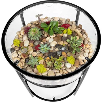 D'Eco Round Terrarium End Table - Perfect for Plant Lovers