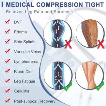 Beister Medical Compression Pantyhose, 20-30mmHg Support Tights