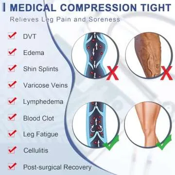 Beister Medical Compression Pantyhose, 20-30mmHg Support Tights