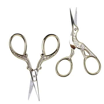 AQUEENLY Gold Embroidery Scissors Set for Crafts