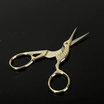 AQUEENLY Gold Embroidery Scissors Set for Crafts