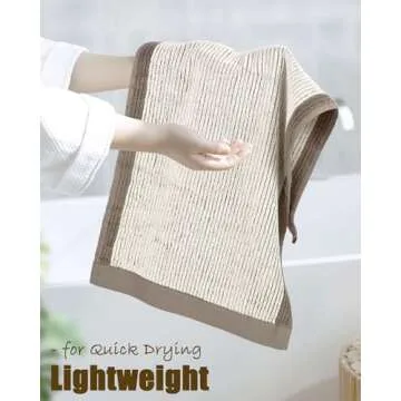 Cleanbear Hand Towels Set of 4, Jacquard Weaved Cotton