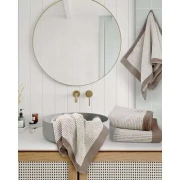 Cleanbear Hand Towels Set of 4, Jacquard Weaved Cotton