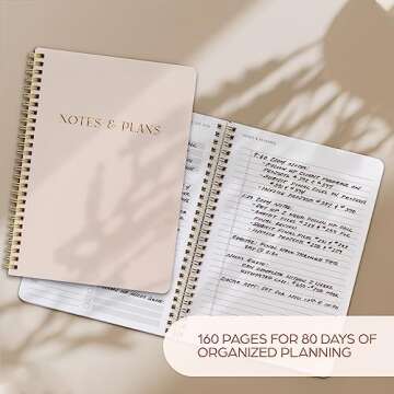 Pastel Sticky Notes Set of 528 with Tabs and Beautiful Daily Planner and Notebook with Hourly Schedu...