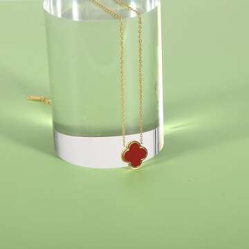 BEAIG Four Leaf Clover Necklace - 18K Gold Plated Gift