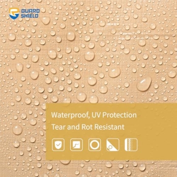 GUARD SHIELD Heavy Duty Beige Tarp 12x16 Feet Outdoor Cover