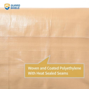 GUARD SHIELD Heavy Duty Beige Tarp 12x16 Feet Outdoor Cover