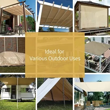 GUARD SHIELD Heavy Duty Beige Tarp 12x16 Feet Outdoor Cover