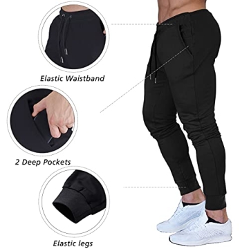 BUXKR Men's Slim Joggers for Gym and Running