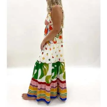 Women Maxi Cami Dress Boho Floral Long Summer Dress