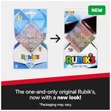 Rubik’s Cube, Crystal Cube, Transparent 3x3 Cube Color-Matching Puzzle Game, Twisting Fidget Toy, Challenging Brain Teaser & Sensory Puzzle for Adults, Teens, & Kids, for Ages 8 & Up