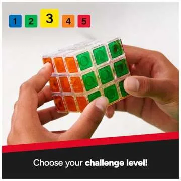 Rubik’s Cube, Crystal Cube, Transparent 3x3 Cube Color-Matching Puzzle Game, Twisting Fidget Toy, Challenging Brain Teaser & Sensory Puzzle for Adults, Teens, & Kids, for Ages 8 & Up