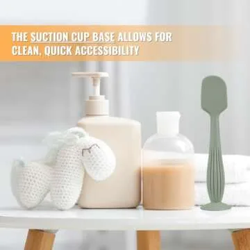 Diaper Cream Applicator Set - Powder Soft Silicone Butt Brush, Spatula with Suction Base - Newborn Baby Essentials (Set of 3, Color pack 2)