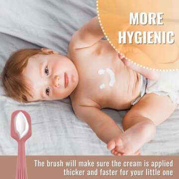 Diaper Cream Applicator Set - Powder Soft Silicone Butt Brush, Spatula with Suction Base - Newborn Baby Essentials (Set of 3, Color pack 2)