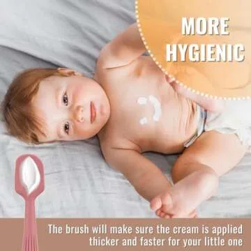 Diaper Cream Applicator Set - Powder Soft Silicone Butt Brush, Spatula with Suction Base - Newborn Baby Essentials (Set of 3, Color pack 2)