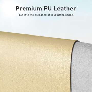 Aothia Leather Desk Pad Protector, Mouse Pad, Office Desk Mat, Non-Slip PU Leather Desk Blotter, Lap...