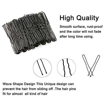 U Shaped Hair Pins, Sevensun 100PCS Ladies Hair Bun