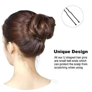 U Shaped Hair Pins, Sevensun 100PCS Ladies Hair Bun