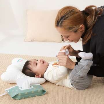 4 Pack Wipes Dispenser, ON The GO, Seposeve Portable Baby Wipe Case, Refillable Baby Wipes Container, Wipe Holder, Keeps Wipes Fresh, Reusable Wet Wipe Pouch for Outdoor Outing, Camping, Hiking.