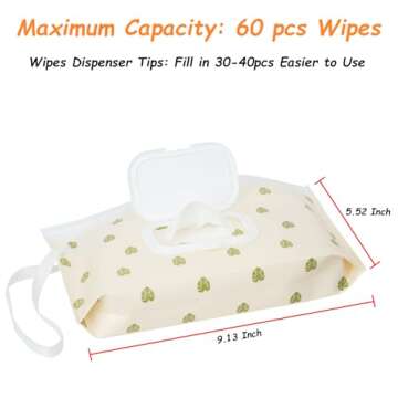 4 Pack Wipes Dispenser, ON The GO, Seposeve Portable Baby Wipe Case, Refillable Baby Wipes Container, Wipe Holder, Keeps Wipes Fresh, Reusable Wet Wipe Pouch for Outdoor Outing, Camping, Hiking.