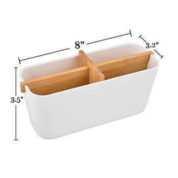 Eco Friendly Home Organizer - Accentuate Your Home with Sustainable and Natural Decor | Perfect for Makeup, Brushes and Bathroom Accessories | Made Entirely of Bamboo and Corn Fiber