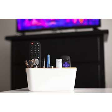 Eco Friendly Home Organizer - Accentuate Your Home with Sustainable and Natural Decor | Perfect for Makeup, Brushes and Bathroom Accessories | Made Entirely of Bamboo and Corn Fiber