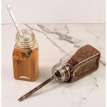 Mrs. Anderson’s Baking Spice Jar Measuring Spoons, Heavyweight 18/8 Stainless Steel, Set of 6 Narr...