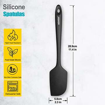 Silicone Spatula for Kitchen, 600°F Heat resistant Spatulas for Baking, Cooking, Scraping,and Mixin...