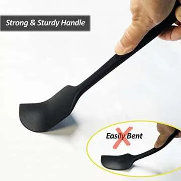 Silicone Spatula for Kitchen, 600°F Heat resistant Spatulas for Baking, Cooking, Scraping,and Mixing, Non Stick Kitchen Utensils, BPA Free, 11.2 IN, 3 Pack, Black