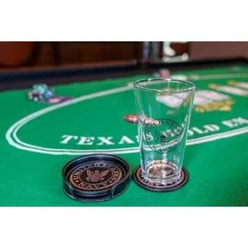 US Navy Leather Coaster Set - 4 Premium Coasters with Hot Stamped Foil Logo - Navy Gifts for Sailors | Disabled Vet Owned Business