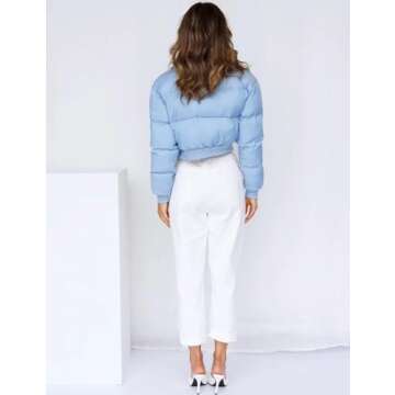 Chic Gihuo Women's Cropped Puffer Jacket for Winter